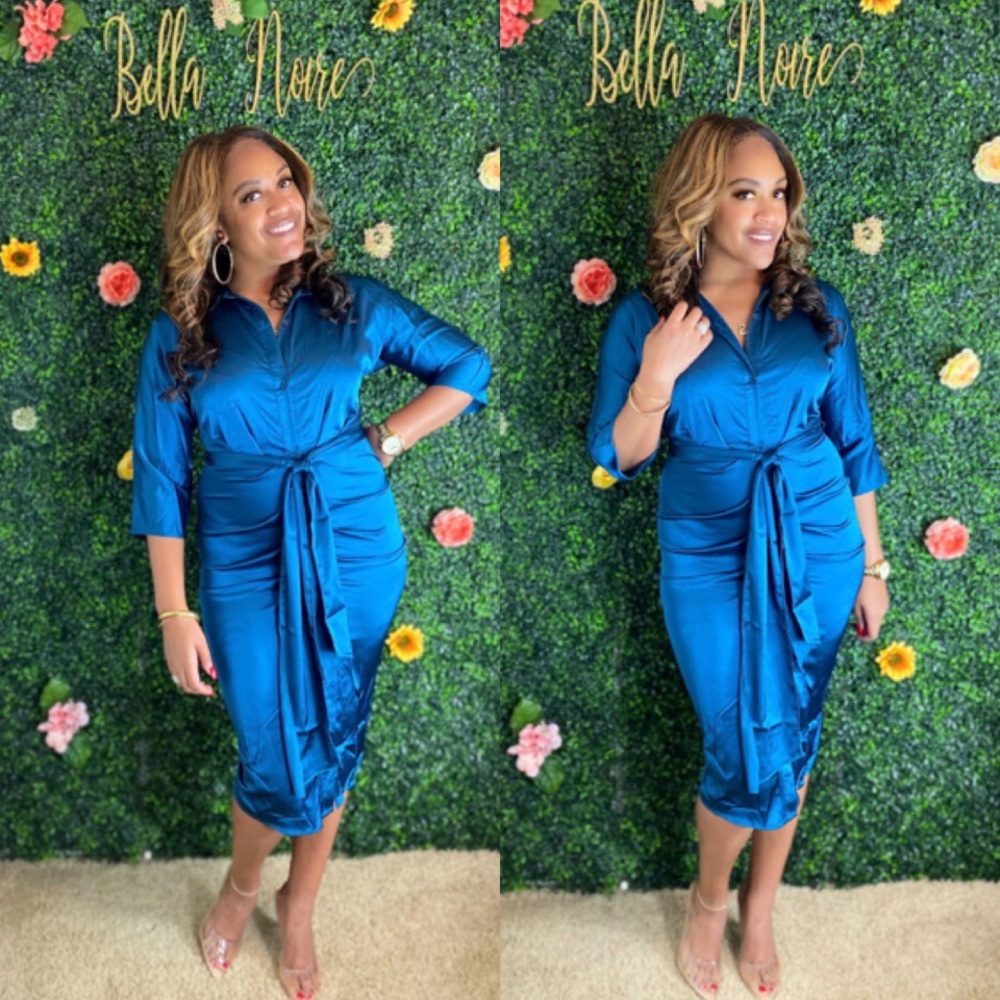 Satin Shirt Dress